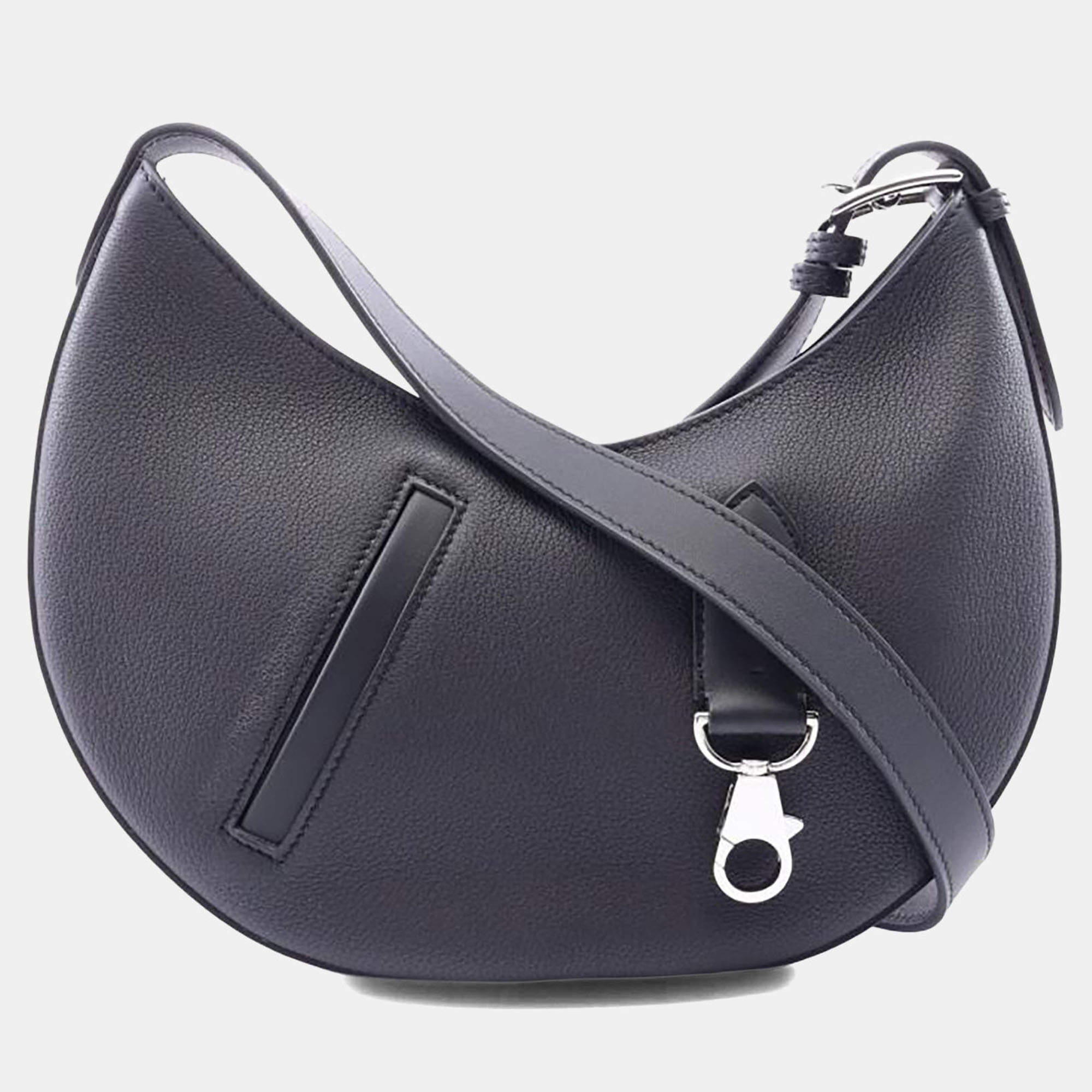 Pre Owned Hermes Petit Arcon Noir Togo Calfskin Leather Shoulder Bag