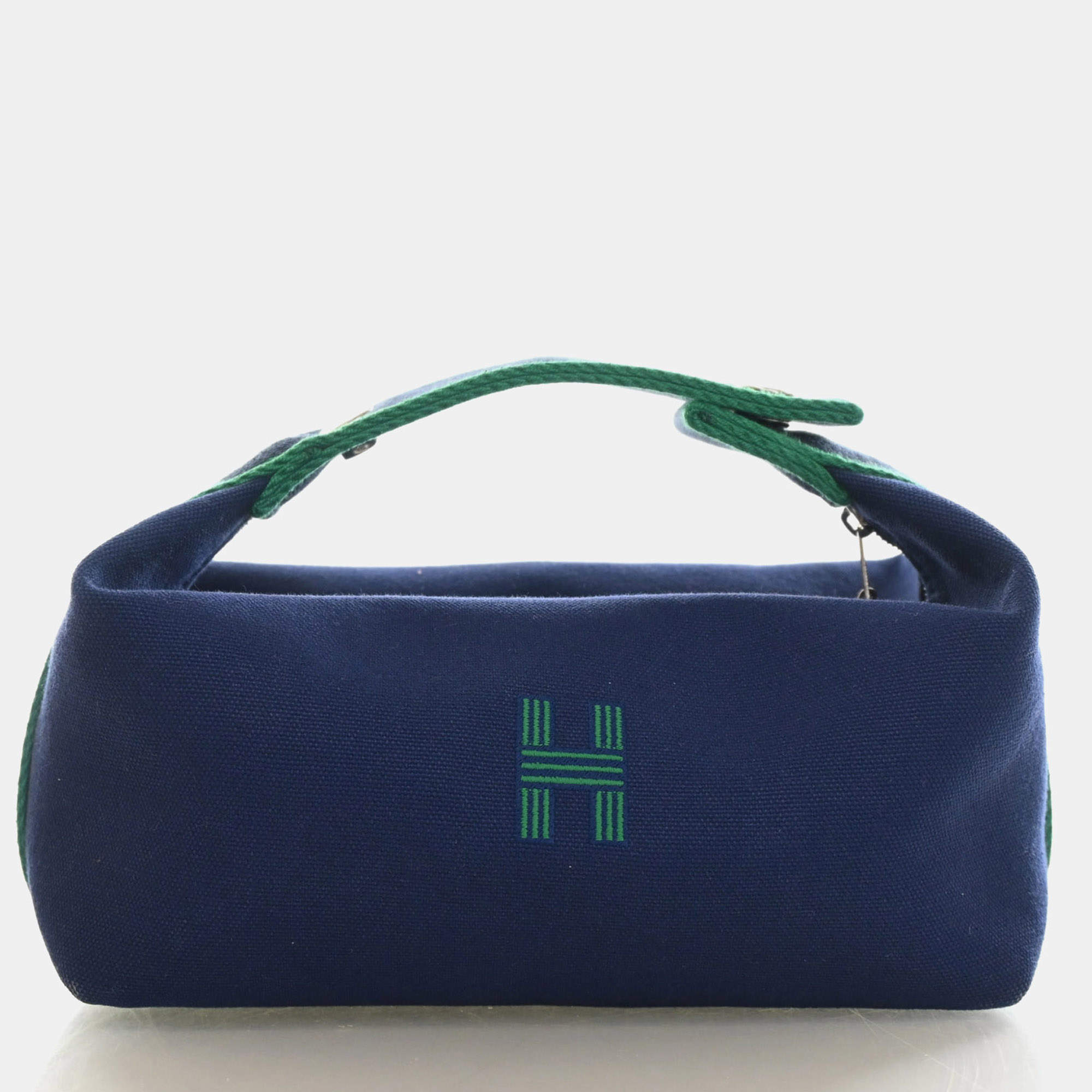 Pre Owned Hermes Marine Toile Bride A Brac Size Small 