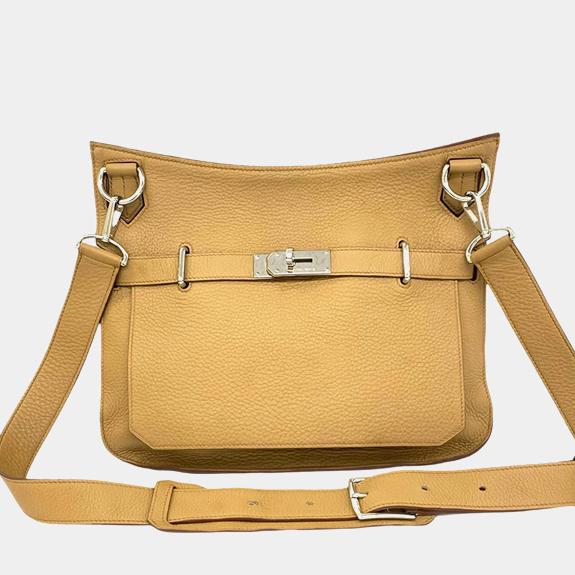 مملوكة مسبقًا Hermes Jypsiere 34 Gold Taurillon Clemence Leather Shoulder Bag