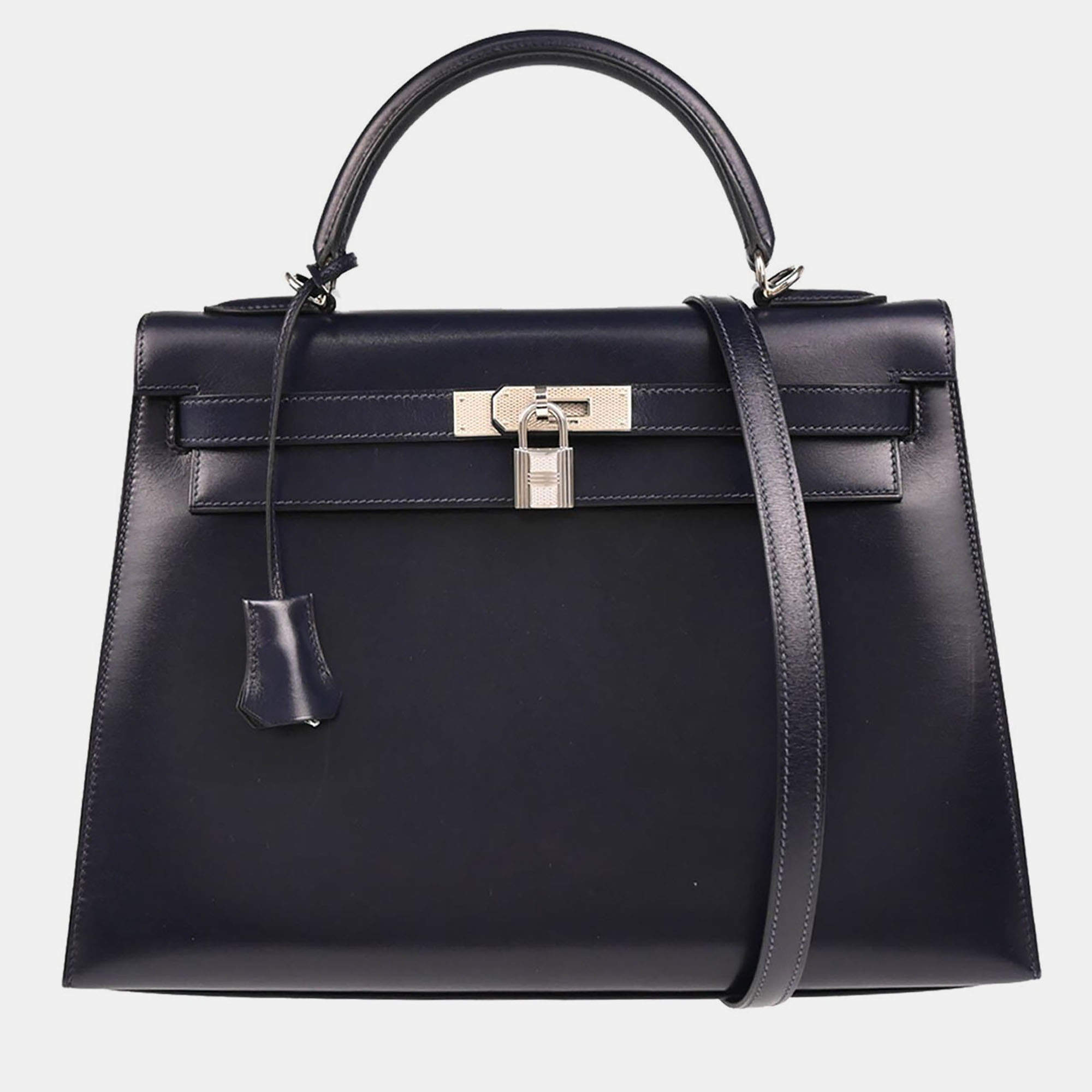 Hermès Kelly 32 Navy Box Sellier
