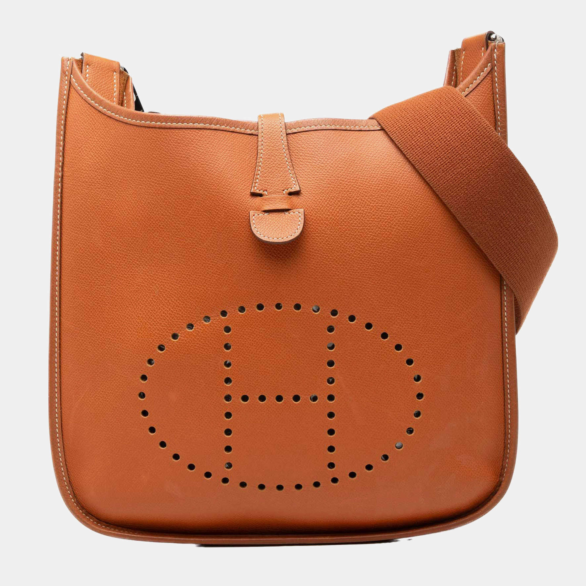 مملوكة مسبقًا Hermes Evelyne PM Gold Clemence Leather Shoulder Bag