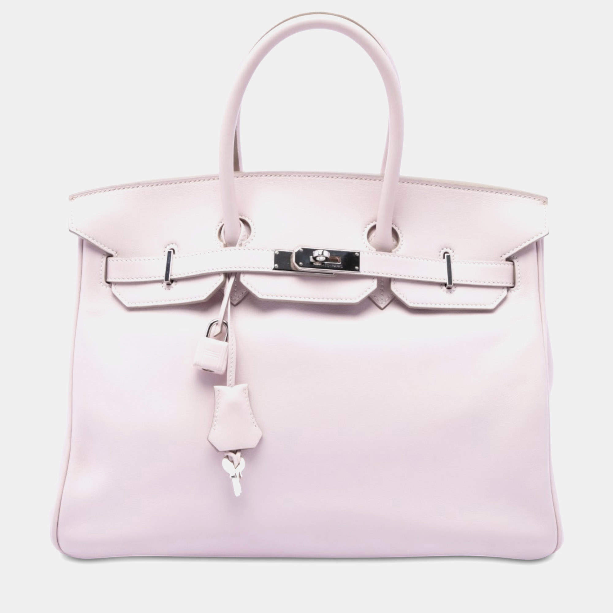 مملوكة مسبقًا Hermes Birkin 35 Rose Dragee Swift Leather Top Handle Bag PHW