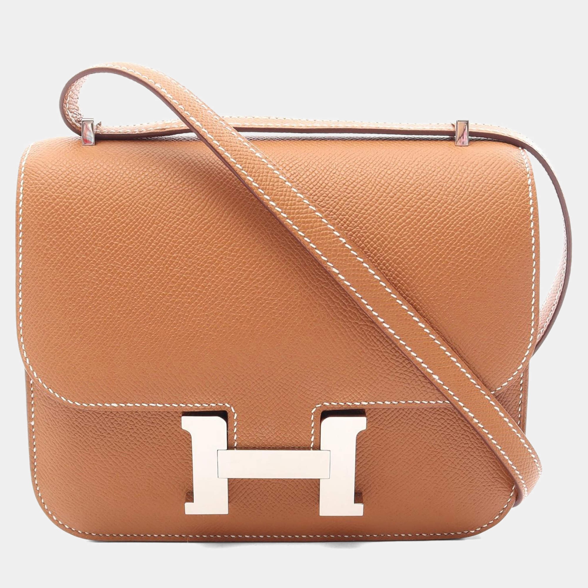 مملوكة مسبقًا Hermes Constance III Mini 18 Gold Epsom Calfskin Leather Shoulder Bag