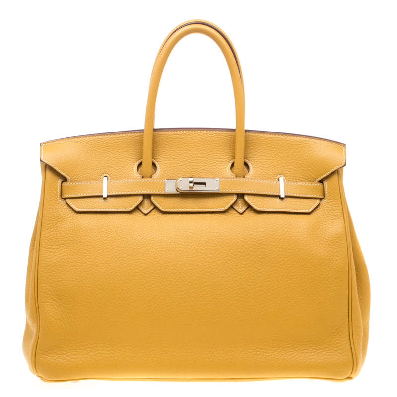 Hermes Soleil Togo Leather Palladium Hardware Birkin 35 Bag