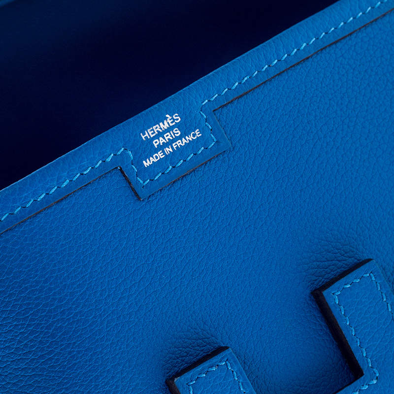 Hermes Blue Brighton Swift Leather Elan 29 Jige Clutch