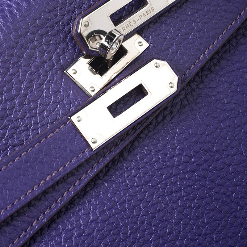 Hermès Birkin Ultraviolet Clemence 35 Palladium Hardware, 2010 (Very Good), Purple/Silver Womens Handbag