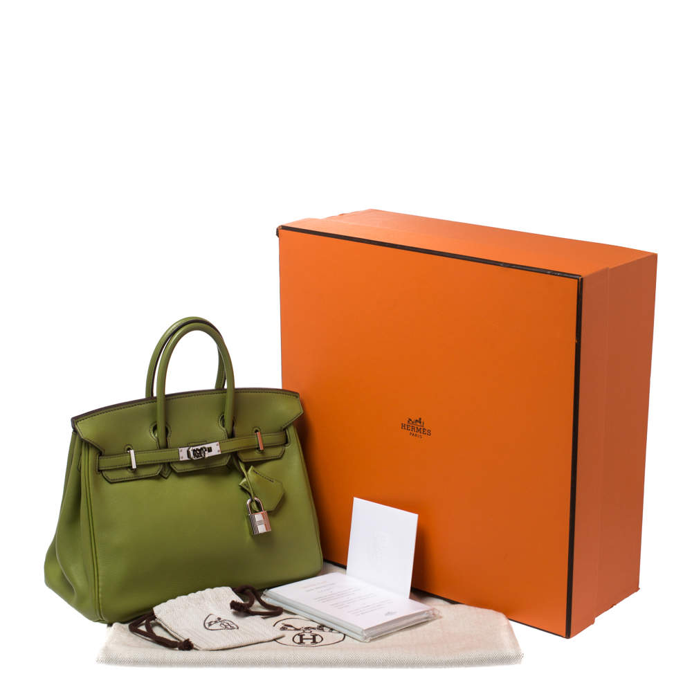 Hermès Birkin 25 cm Handbag in Green Menthe Swift Leather