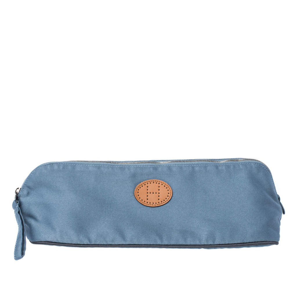 Pre Owned Hermes Blue Bolide Vice Versa Pouch