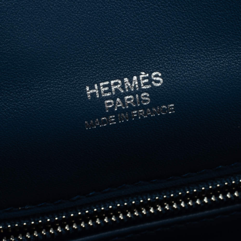 Hermes Blue Thalassa Swift Leather Palladium Hardware Mini Berline Bag  Hermes