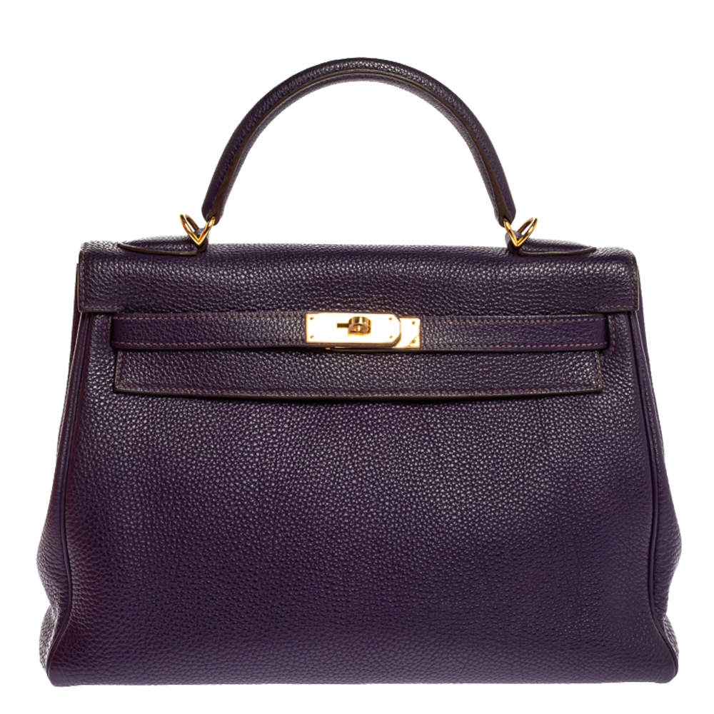 Hermes Iris Togo Leather Kelly Retourne 32 Bag