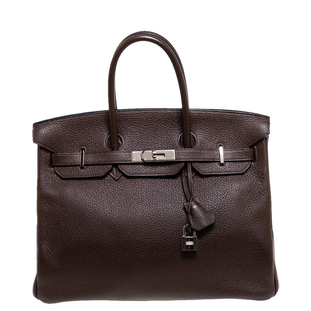 Hermès Cacao Togo Leather Palladium Hardware Birkin 35 Bag