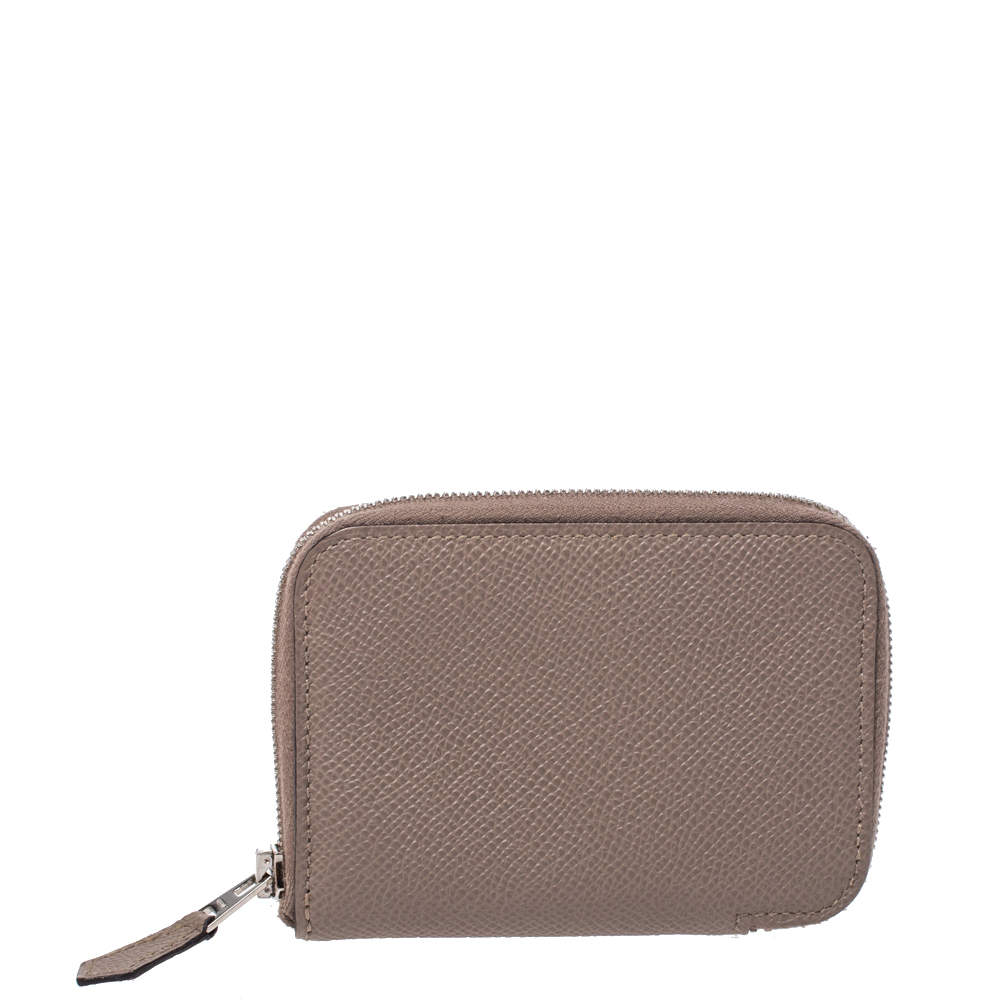 Hermes Taupe Epsom Leather Zip Around Compact Wallet Hermes | The ...