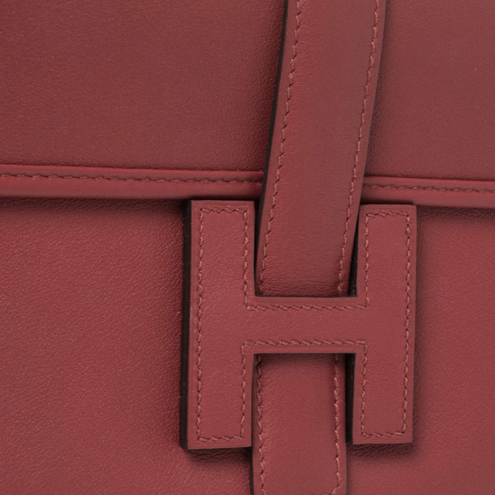 Hermes Rouge Grenat Jige Elan Clutch 29cm Bag Garnet Red Jewel at