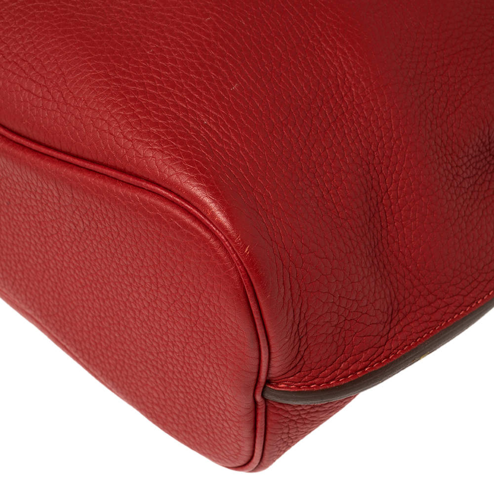 Hermes Rouge Casaque/Rose Jaipur Togo Leather Palladium Hardware
