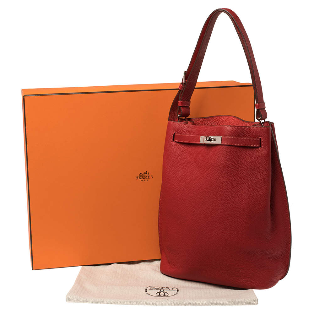 Hermes Rouge Casaque/Rose Jaipur Togo Leather Palladium Hardware So Kelly  26 Bag Hermes