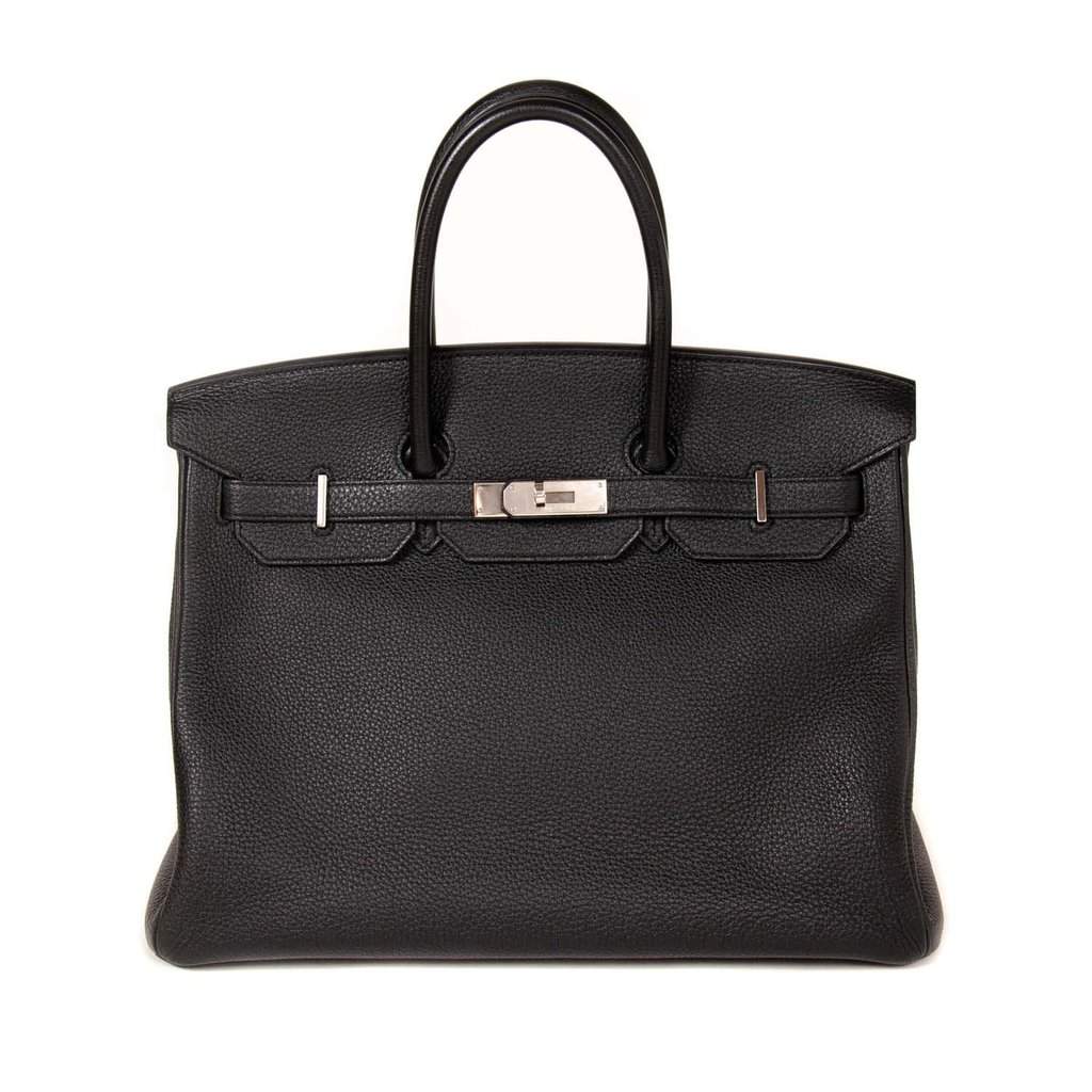 Hermès Black Togo Leather Palladium Hardware Birkin 35 Bag
