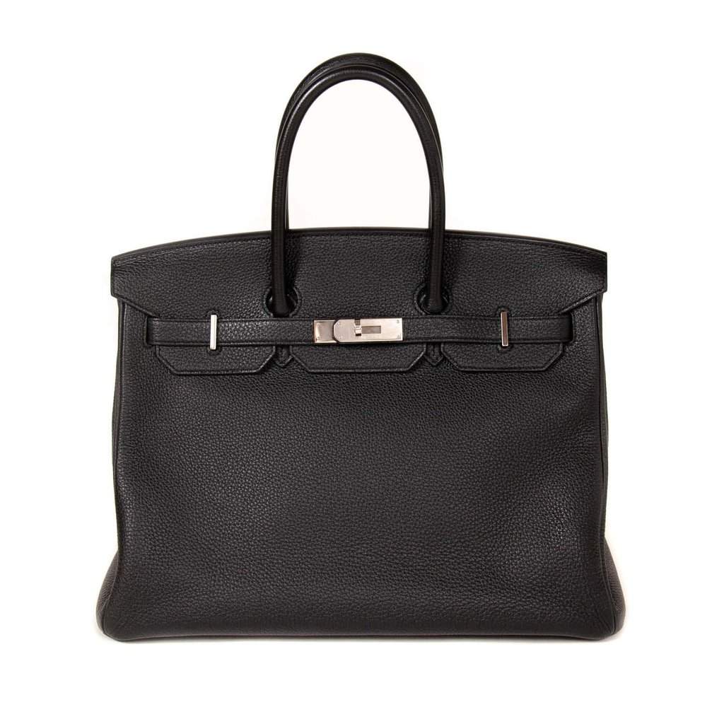 Pre Owned Hermès Black Togo Leather Palladium Hardware Birkin 35 Bag