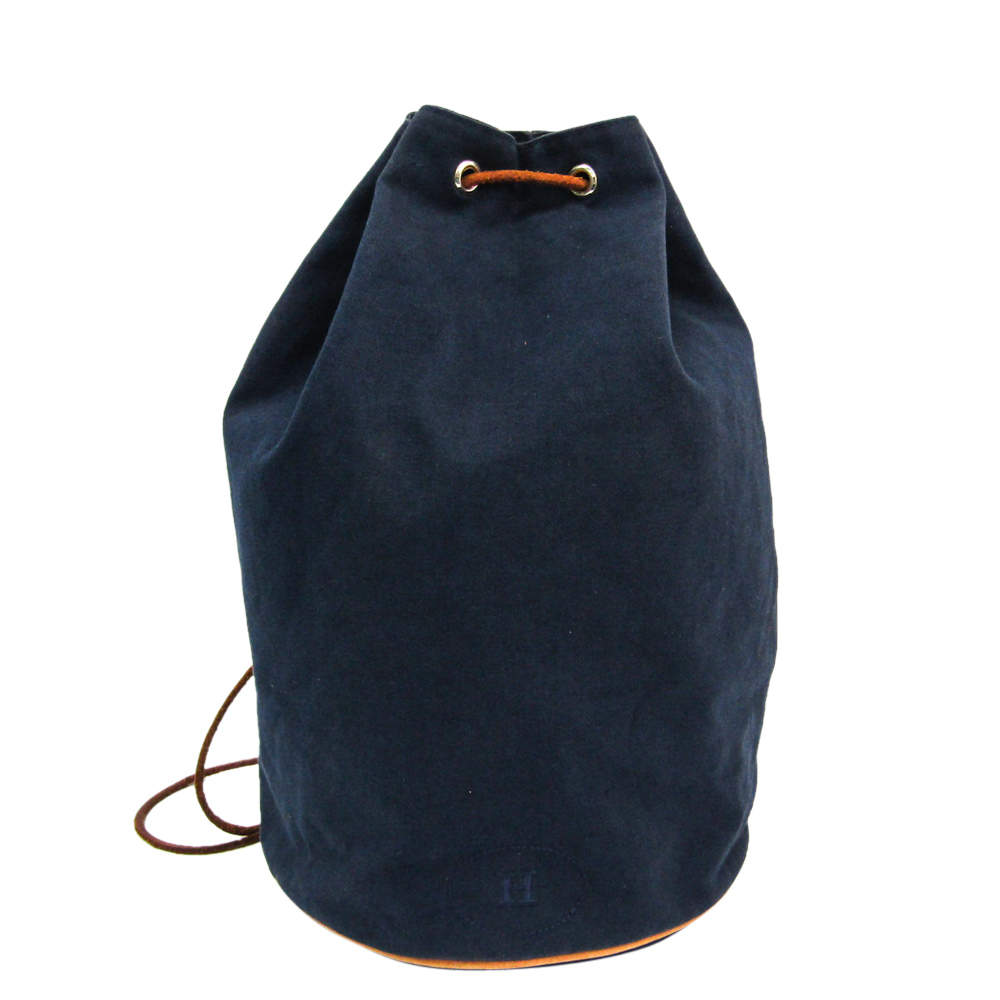Hermes Blue Canvas Polochon Mimil GM Bag