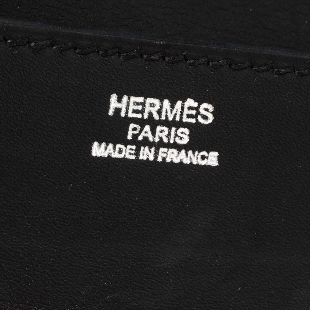 Hermes Black Leather Palladium Hardware Goodlock Clutch Hermes