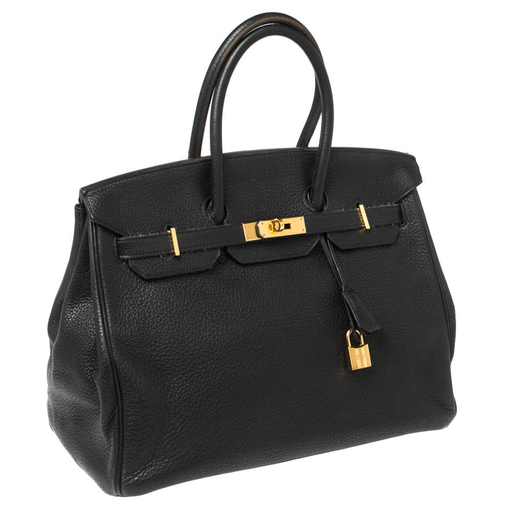 HERMÈS, GRIS PERLE BIRKIN 35CM OF CLEMENCE LEATHER WITH GOLD HARDWARE, Handbags & Accessories, 2020