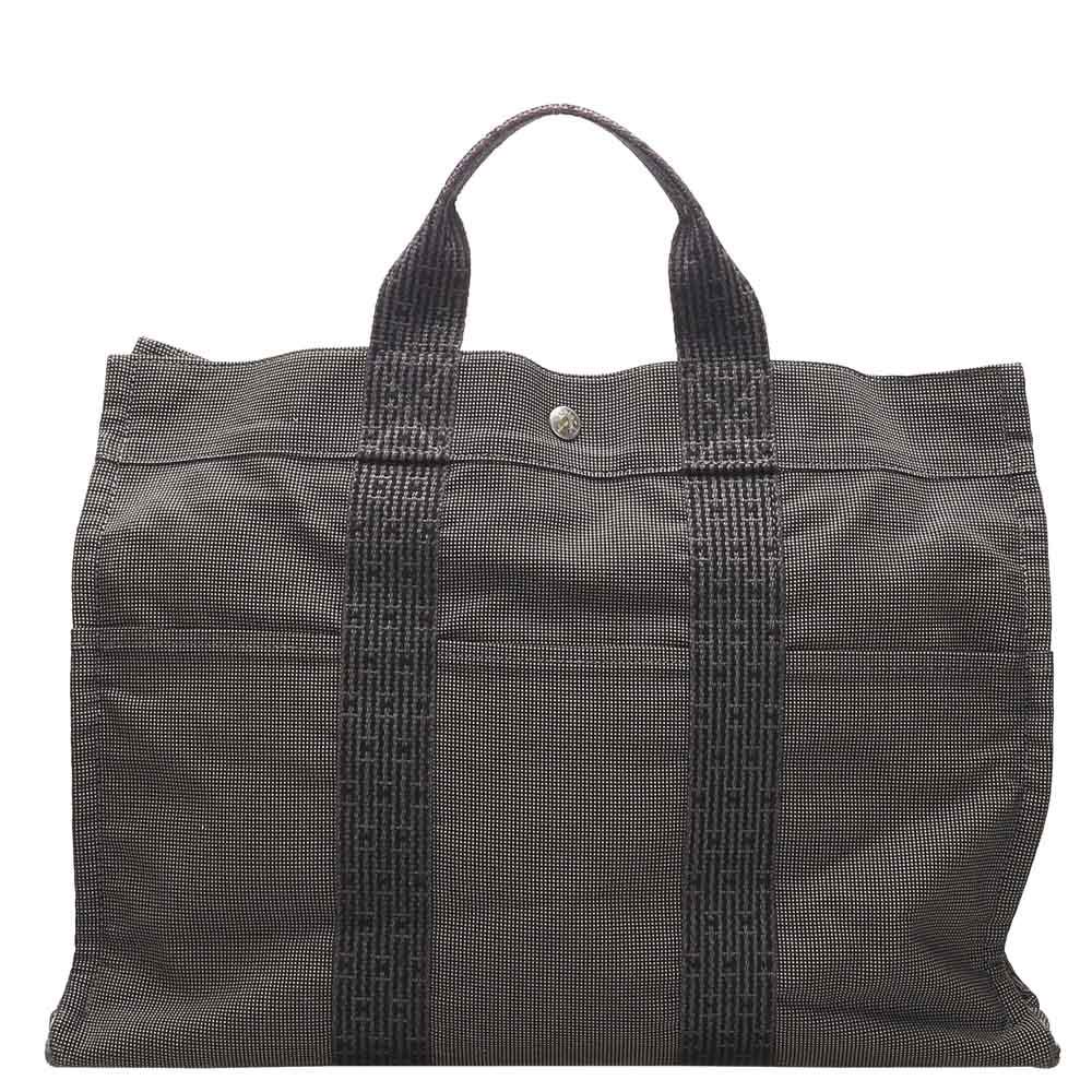 Pre Owned Hermes Grey Canvas  Fourre Tout MM Tote Bag