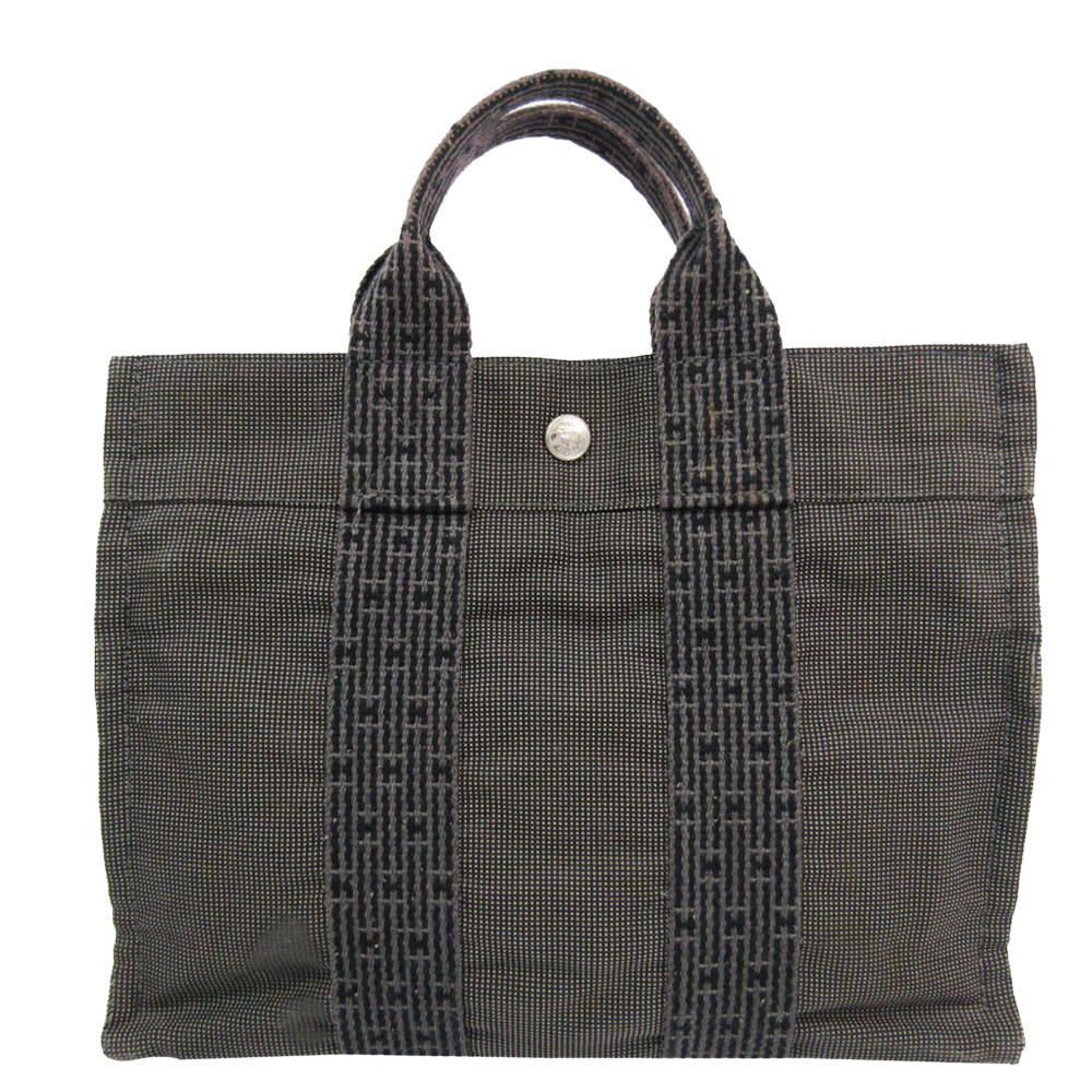 مملوكة مسبقًا Hermes Grey Canvas Herline PM Tote Bag