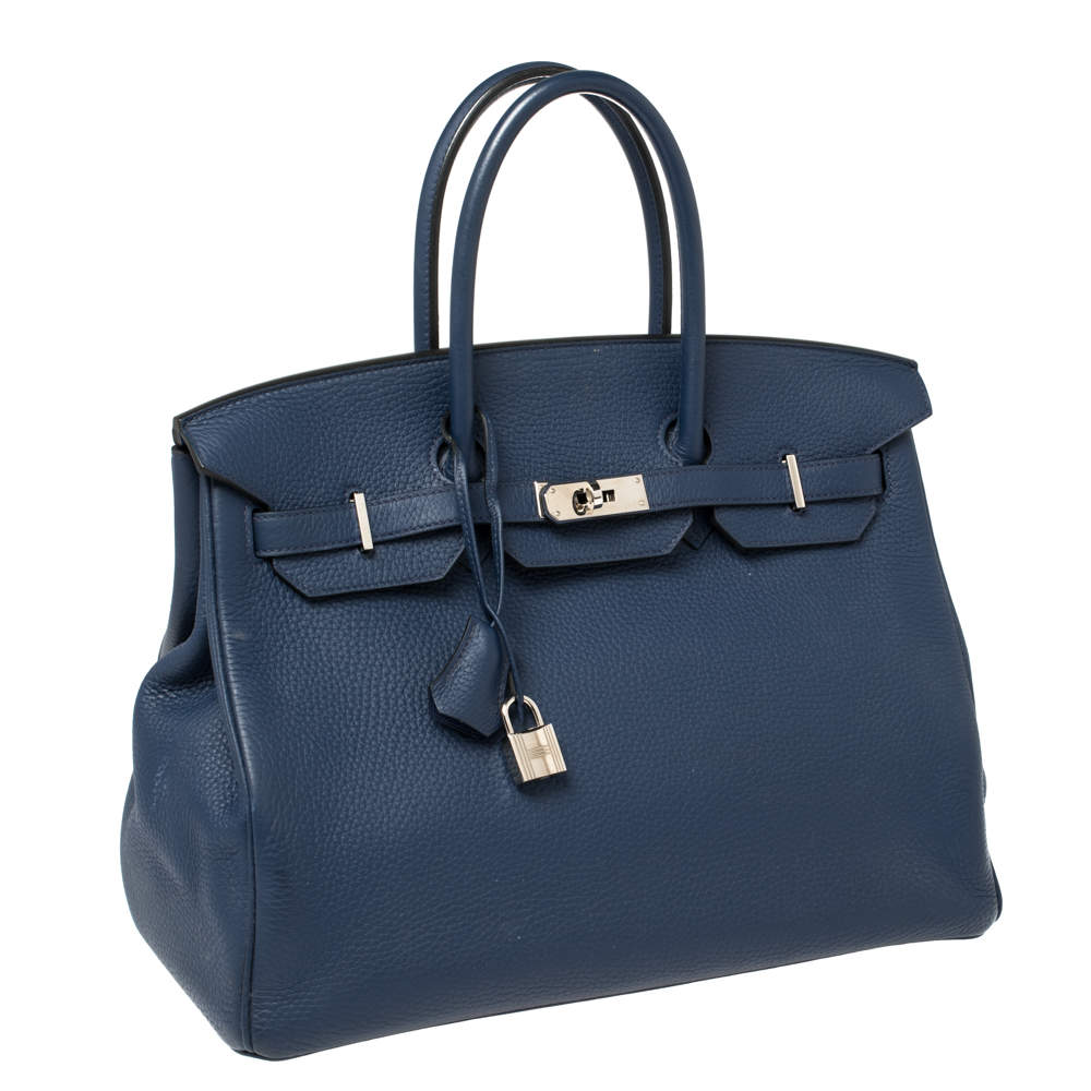 Hermès 2013 Blue Sapphire Clemence Birkin 35