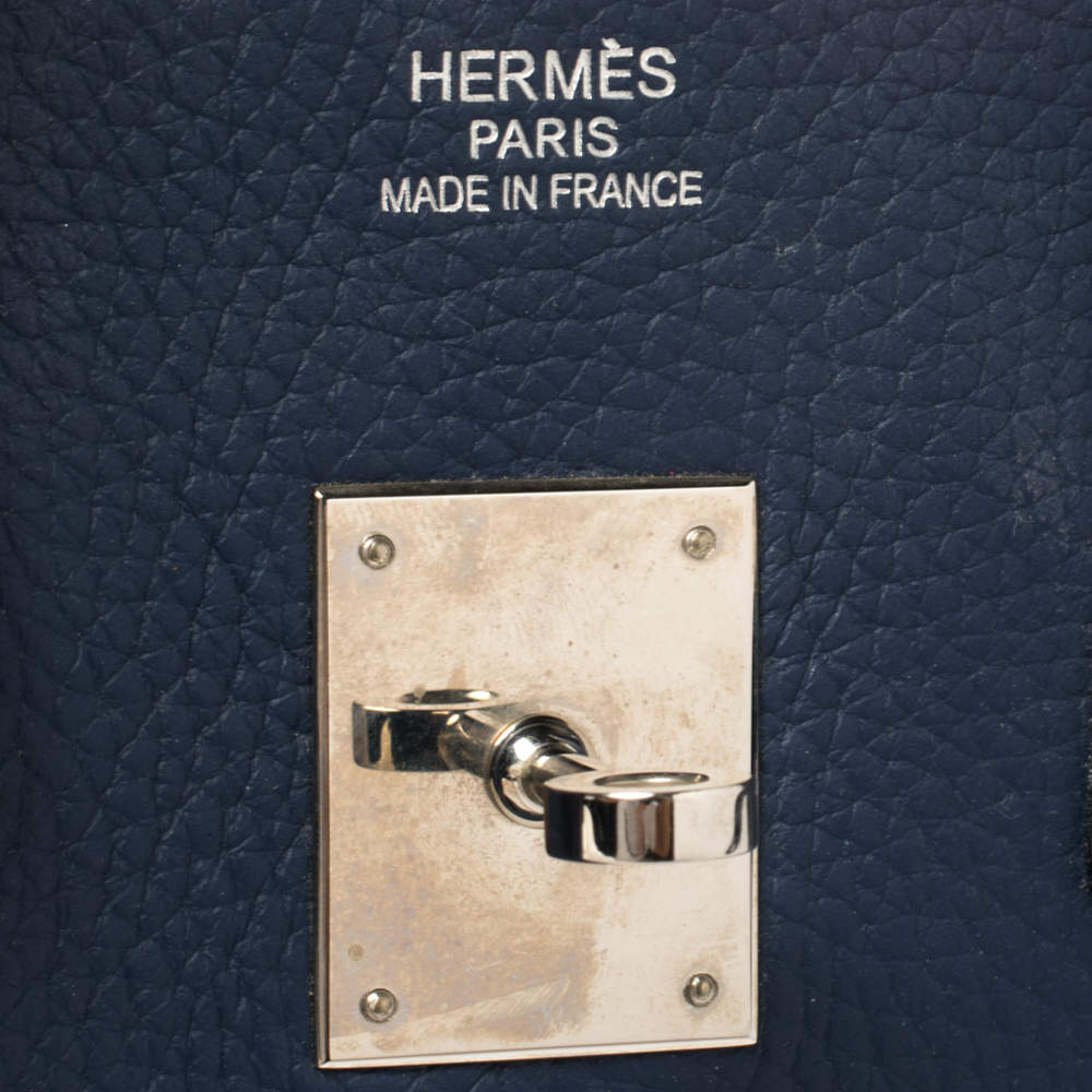 Hermès Brand New Birkin 35cm Clemence in Blue Hydra