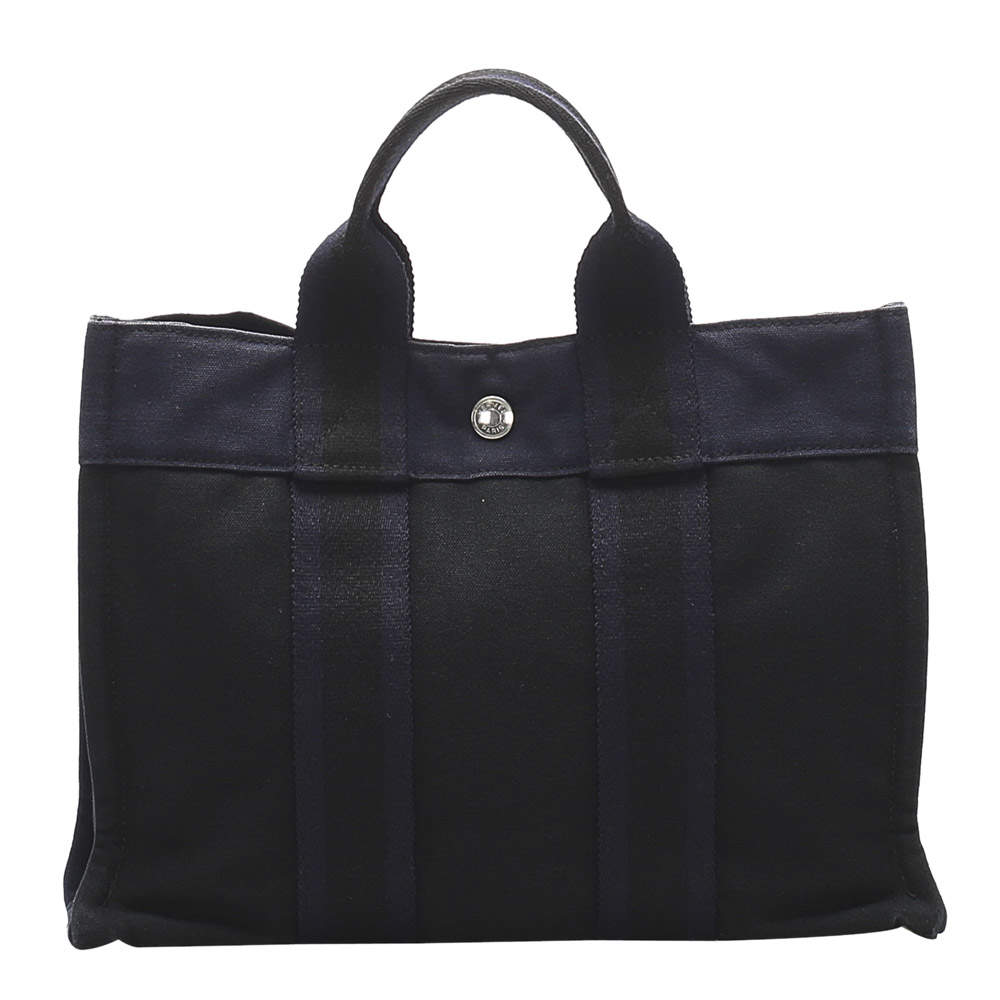 مملوكة مسبقًا Hermes Black Canvas Fourre Tout PM Bag