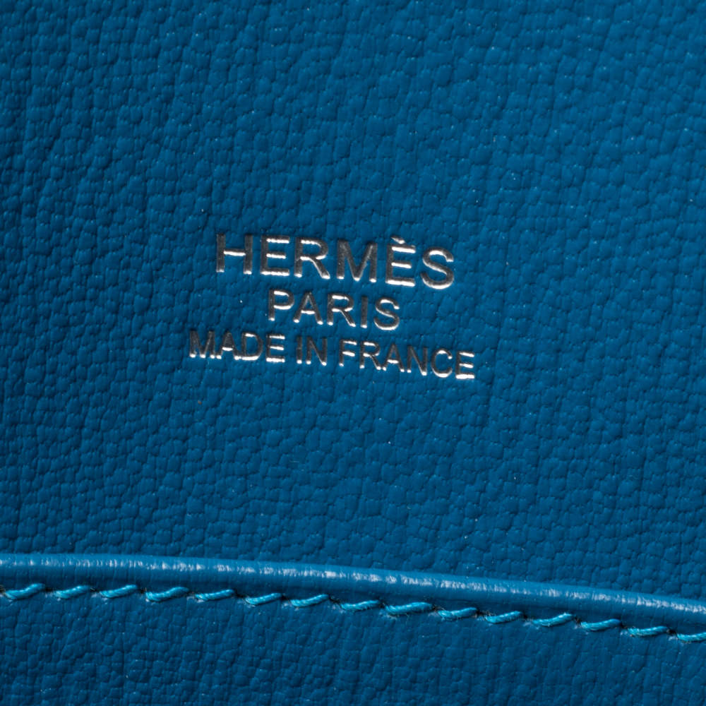 Hermes Blue Zanzibar Togo Leather Palladium Hardware Jypsiere 37 Bag Hermes