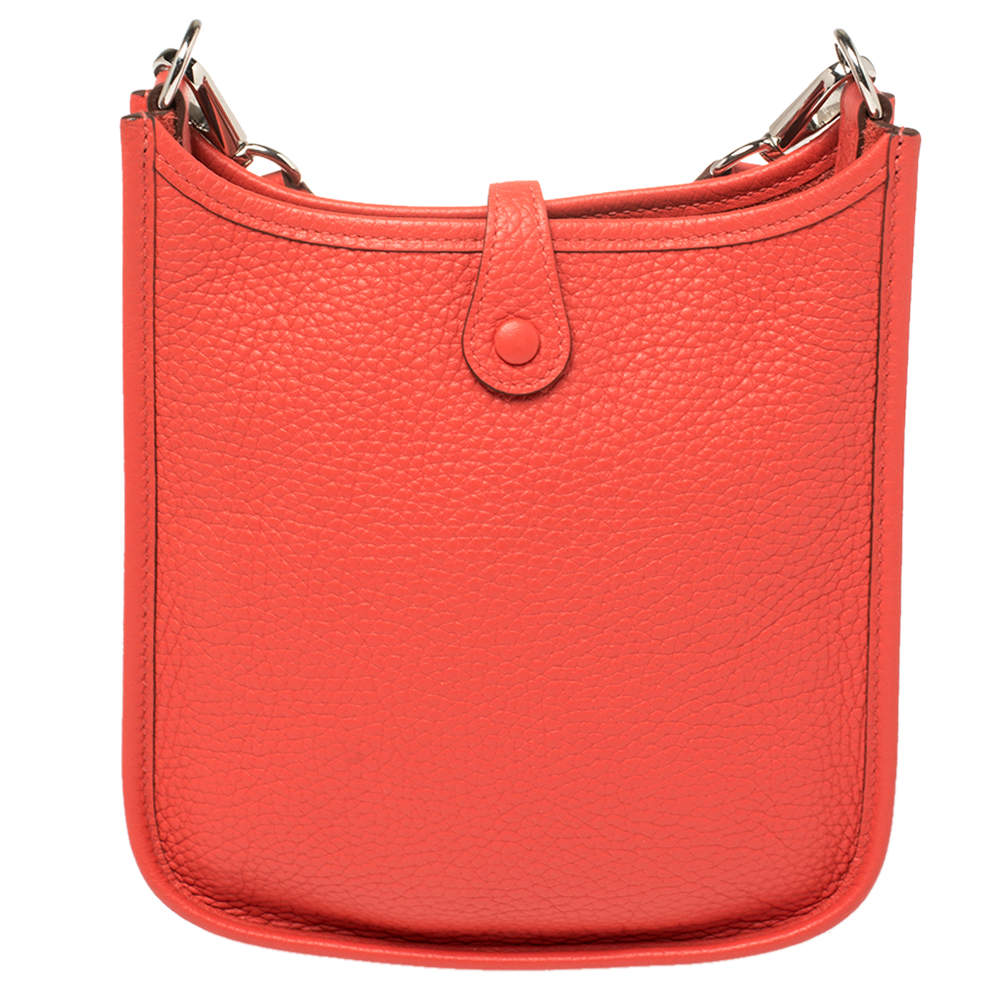 Hermès Mini Evelyne Bag In Capucine Clemence Leather With