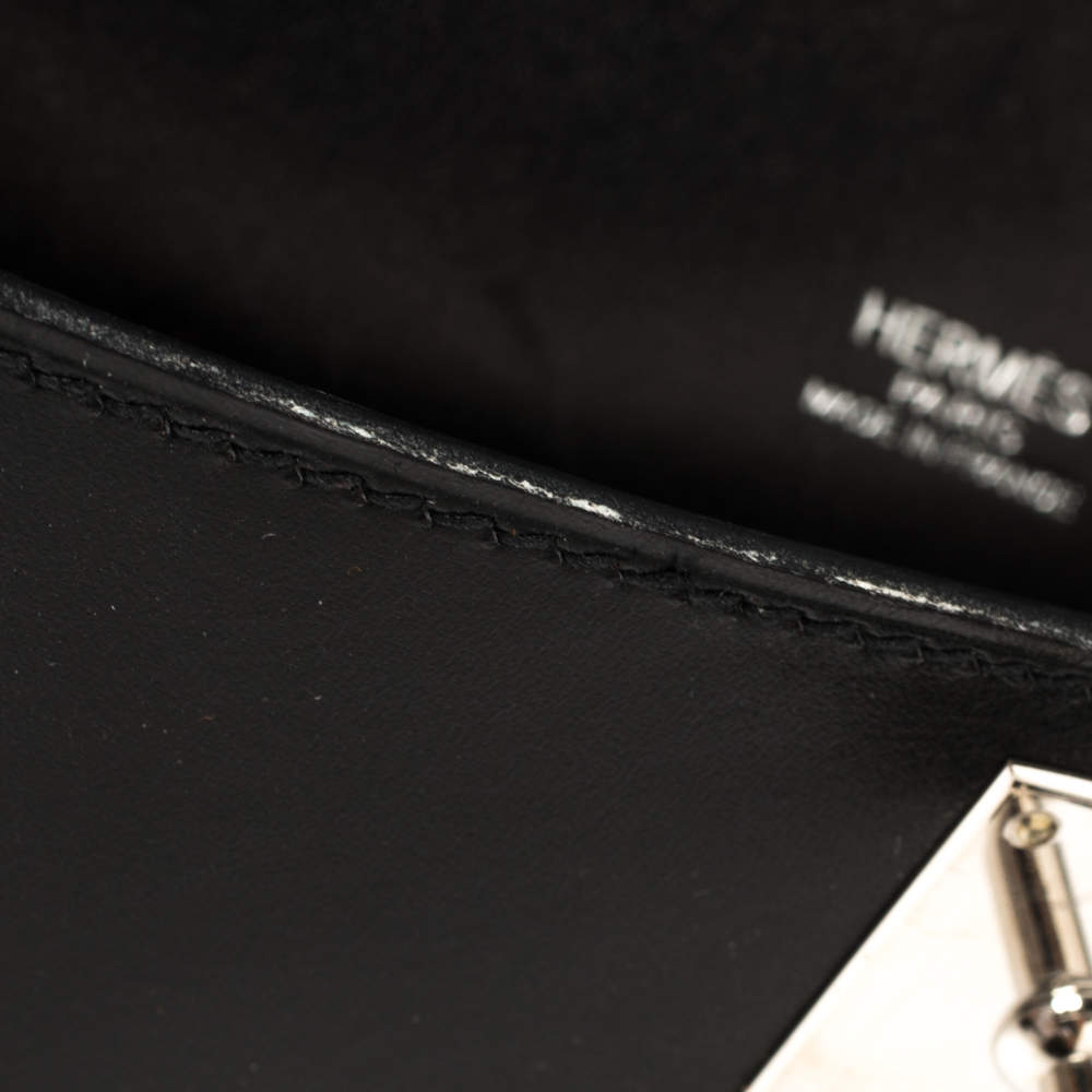 Black Hermes Box Calf Leather Clutch Bag – Designer Revival