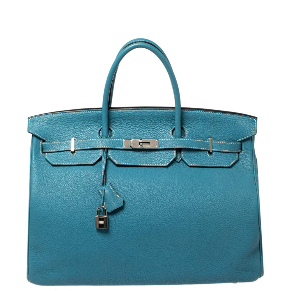 Hermès Birkin 40 Bag Bleu Jean Togo Light Blue Leather