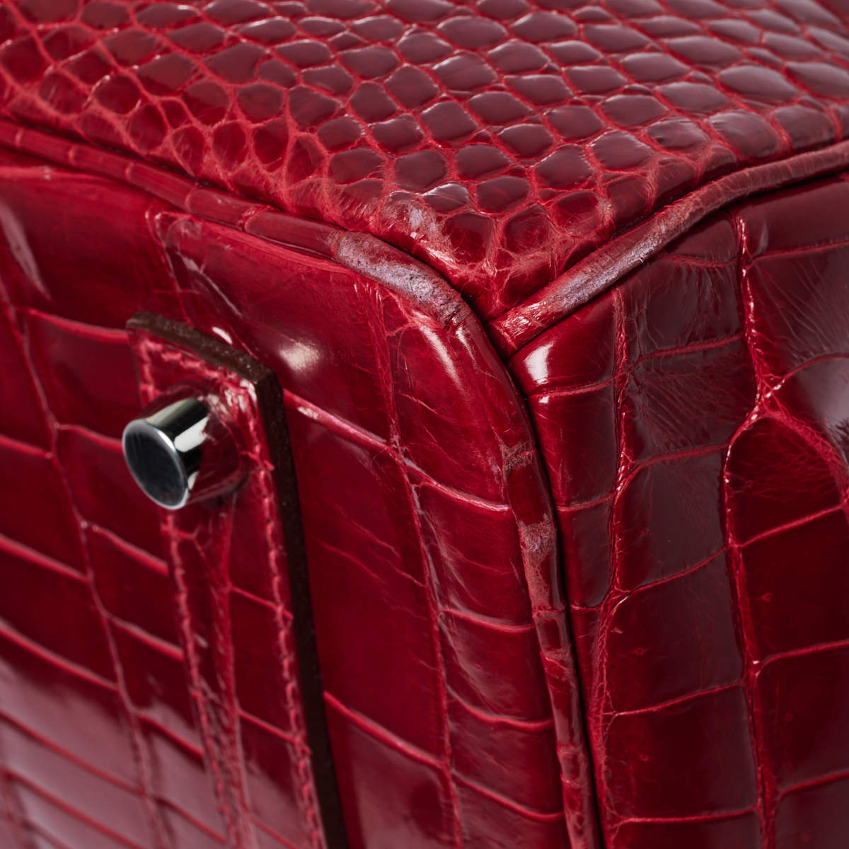 Hermes Birkin 35 Braise Lipstick Red Porosus Crocodile Bag Gold Hardware •  MIGHTYCHIC • 