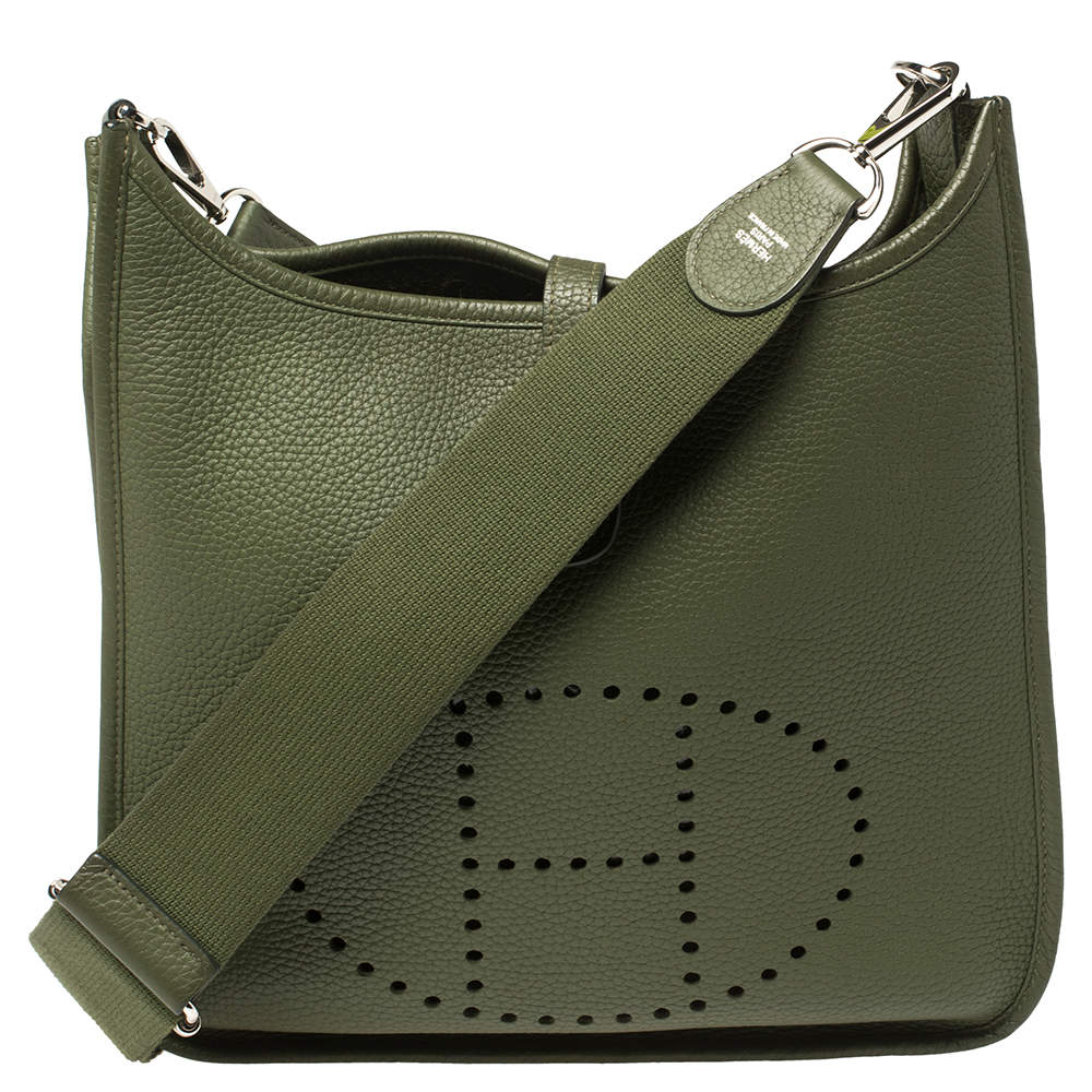 Pre Owned Hermes Canopee Taurillon Clemence Leather Evelyne III PM Bag