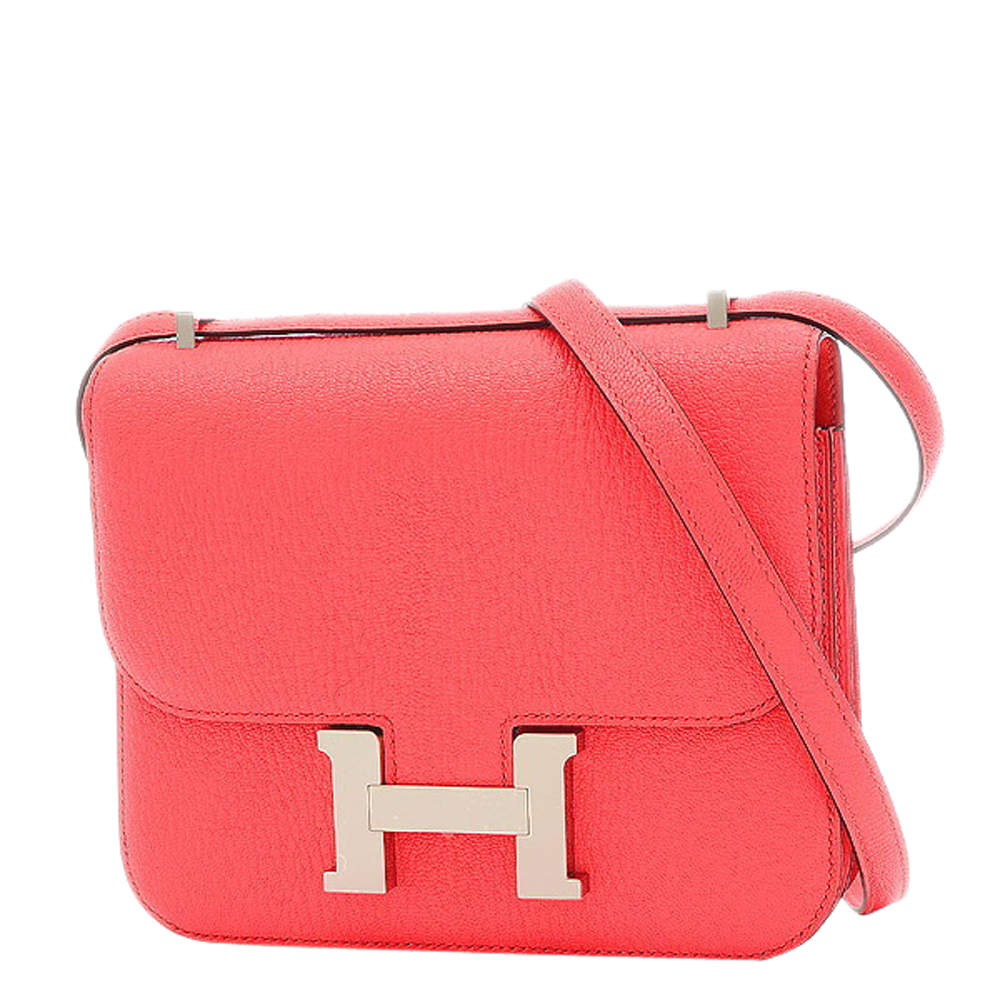 Hermes Pink Chevre leather Constance 3 Mini 18 Shoulder Bag