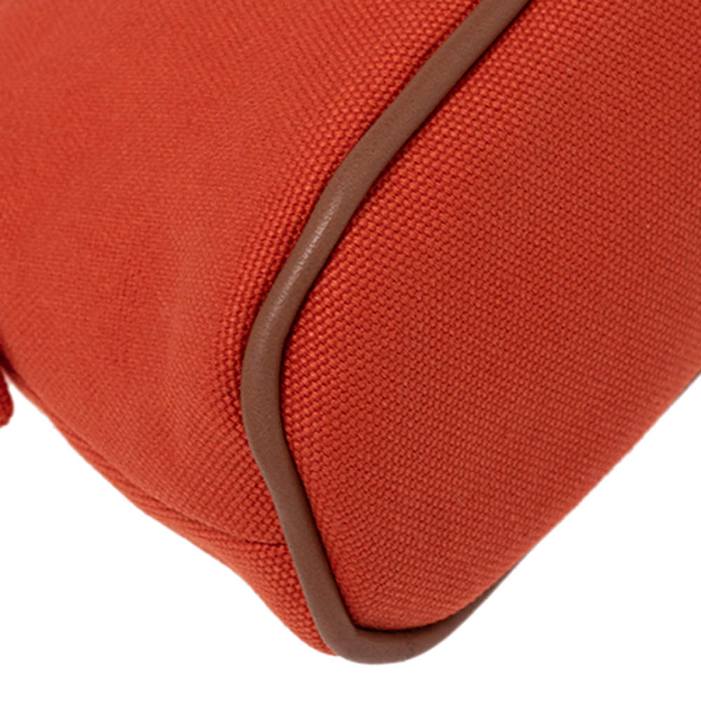 Hermes Orange/Red Cotton Canvas Small Bolide Travel Case - Yoogi's Closet