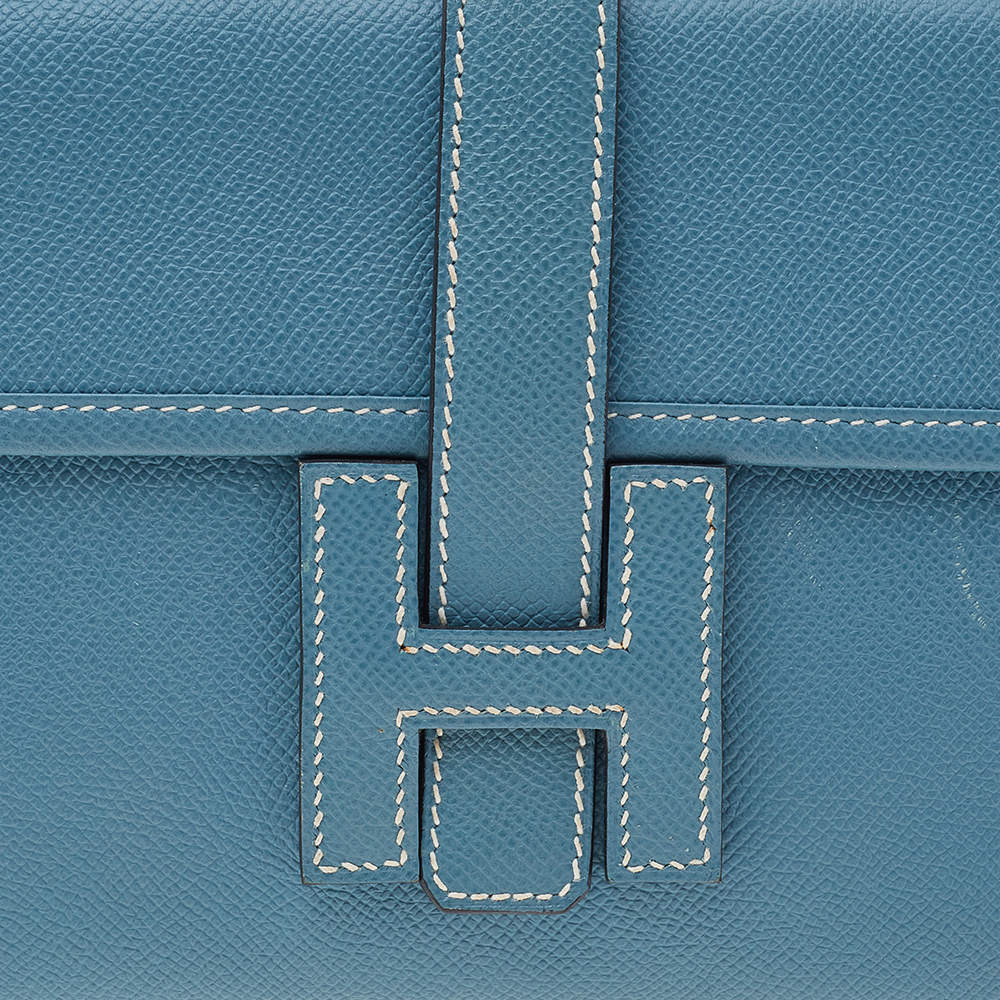 Best Fake Hermes Jige Elan 29 Clutch Bag In Blue Epsom Leather HJ00093