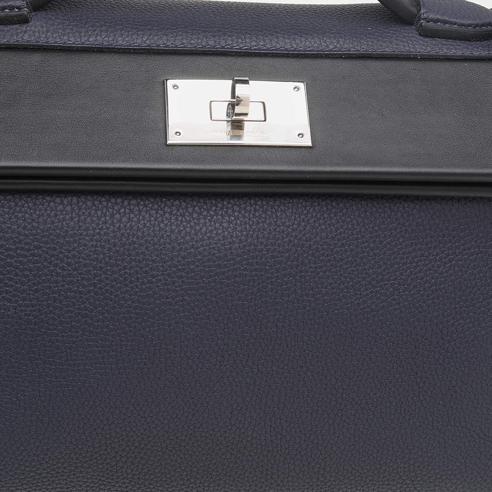 Hermes Bleu Nuit/Black Swift Togo Leather Palladium Plated 24/24 29 Bag  Hermes