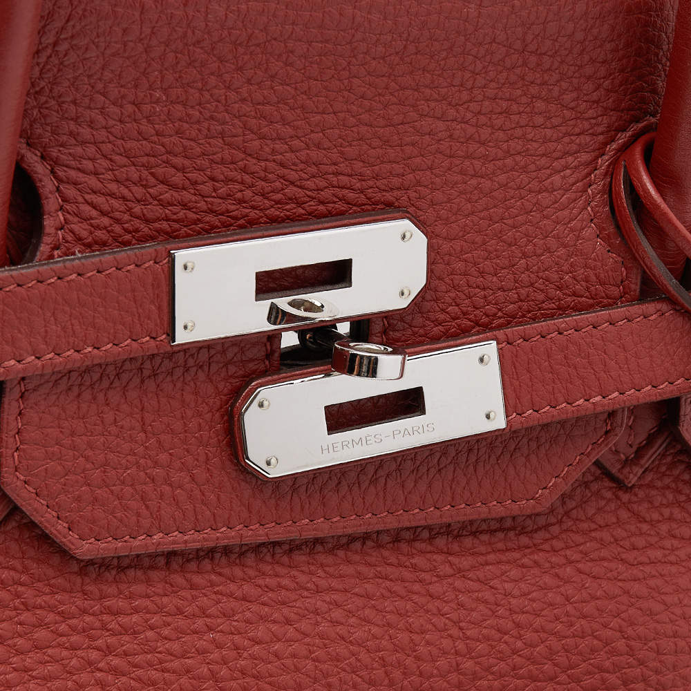 Hermès Birkin Rouge Vermillon Clemence 30 Palladium Hardware, 2016 (Very Good), Red Womens Handbag