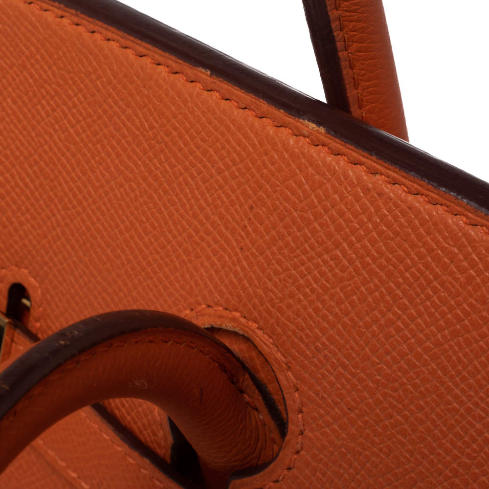 Hermes 35 cm Orange Birkin, Epsom with GHW. TDF!!  Women's bags by shape,  Purses, Hermes bag birkin