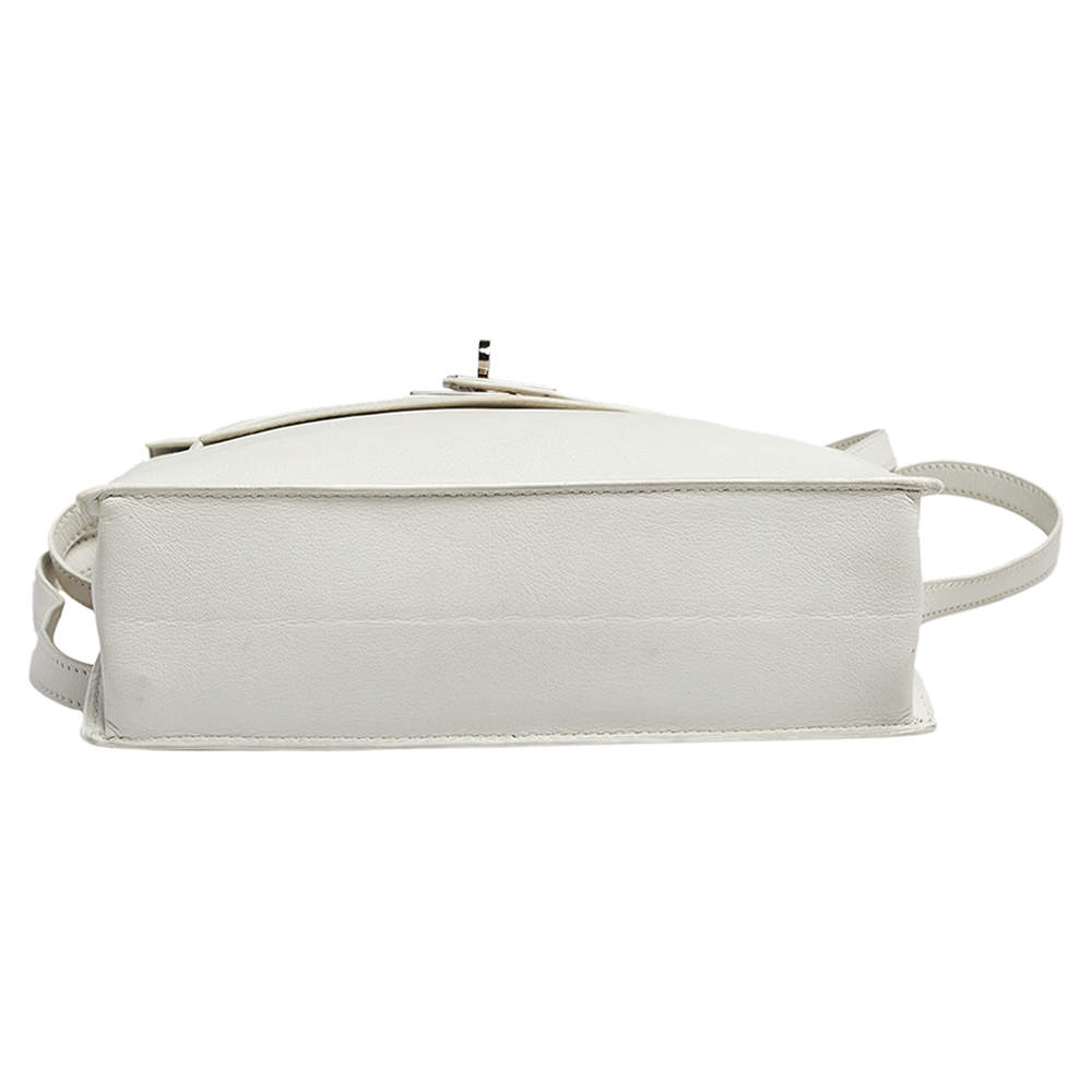 Hermès Kelly Danse II White Evercolor Leather with Gold Hardware