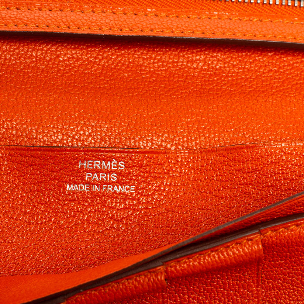 Hermès Rouge Casaque Bearn Gusset Wallet - Ann's Fabulous Closeouts