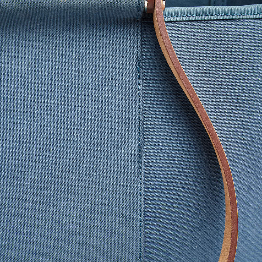 Hermes Bleu Tempete/Natural Canvas Cabag PM Tote Bag Hermes