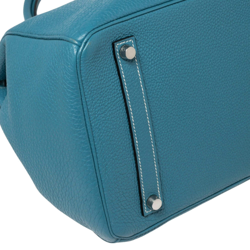 Hermes Birkin Bag Tasche 35 Fjord Leder Blue Nuit Gold