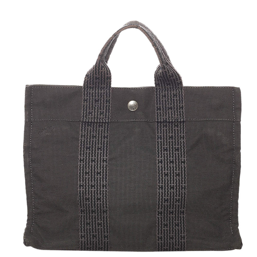 مملوكة مسبقًا Hermes Grey Canvas Fabric Herline PM Tote Bag
