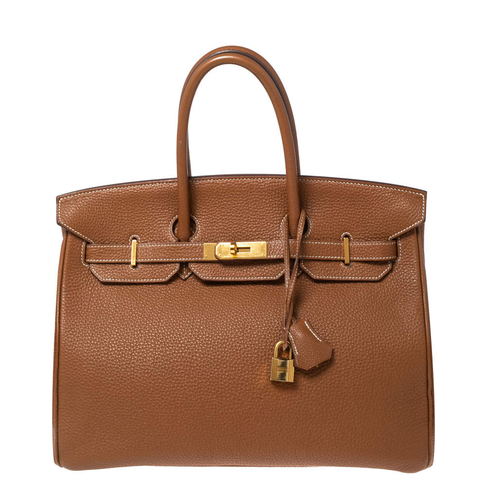 Hermes Gold Togo Leather Gold Plated Birkin 35 Bag
