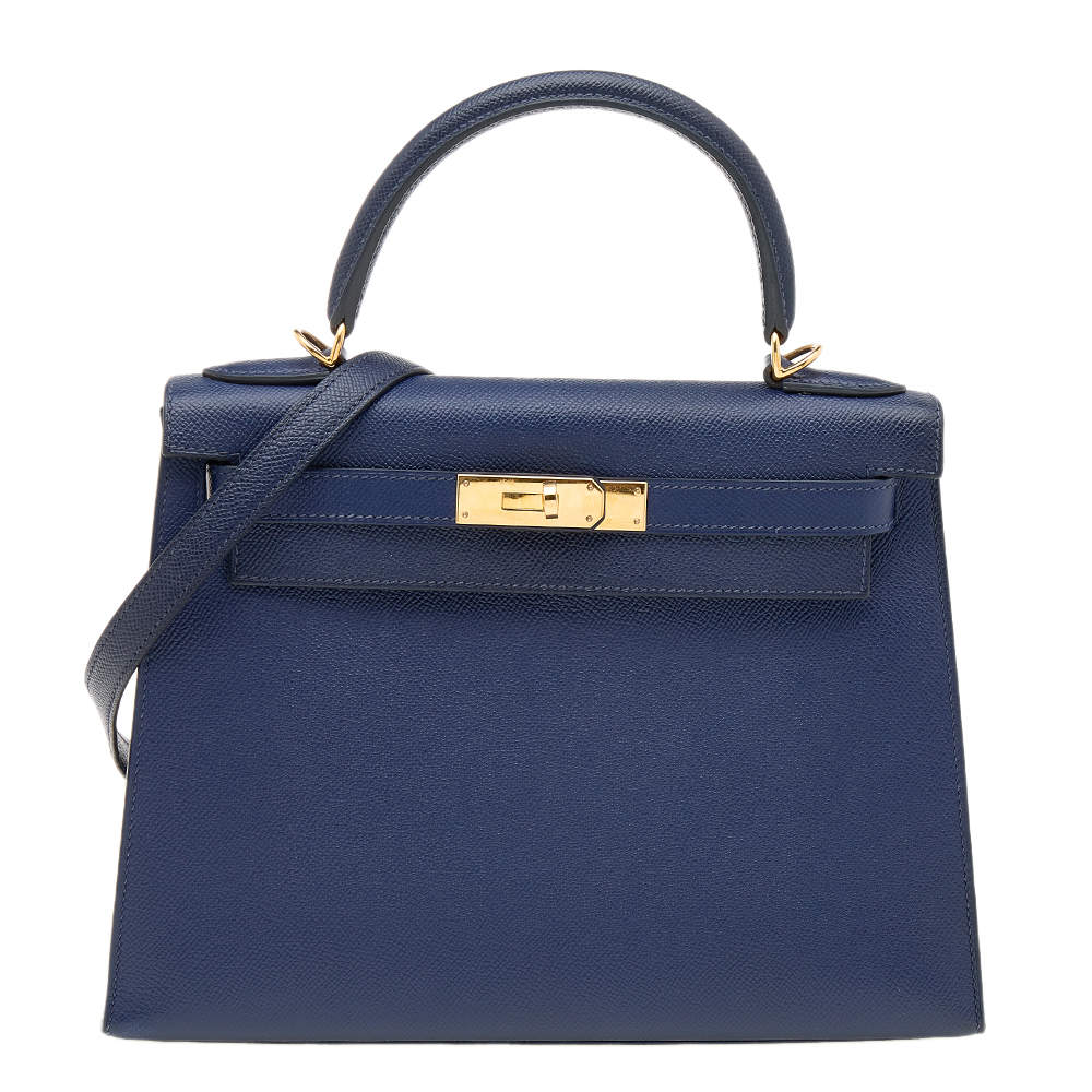 Hermes Blue Saphir Epsom Leather Gold Hardware Kelly Sellier 28 Bag ...