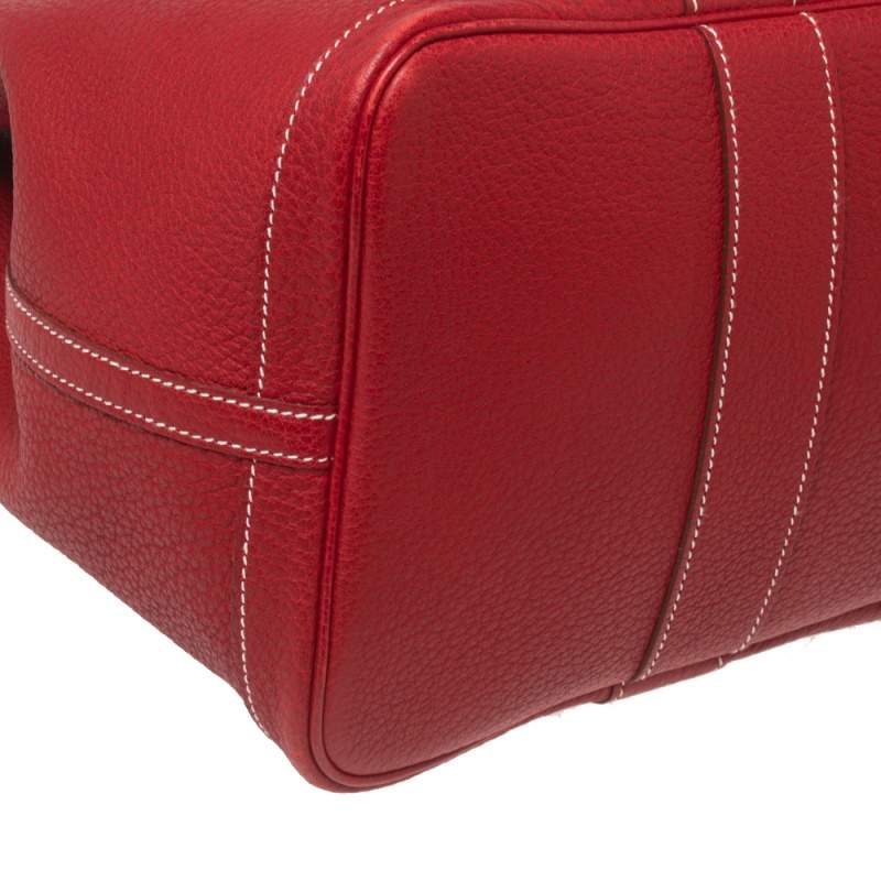 Hermès Garden Party 36 In Rouge Grenat Toile And Bougainvillier Negonda  Leather in Red