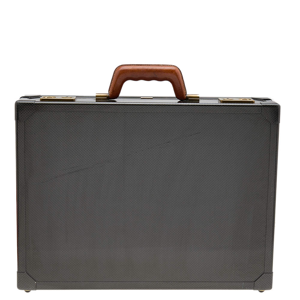 Hermes Aluminum & Vache Naturelle Leather Orion Suitcase. O Square